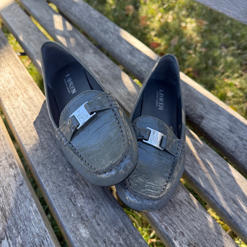 Lauren-Ralph Lauren Grey Loafers